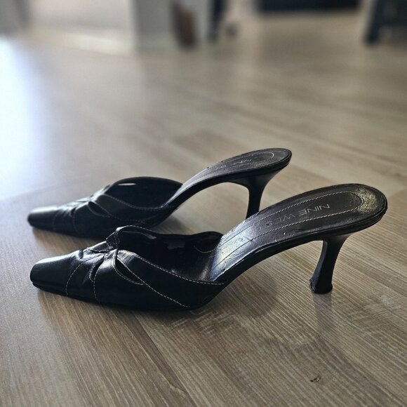 Nine West Black Mule Heels - Size 8 - Picture 2 of 8